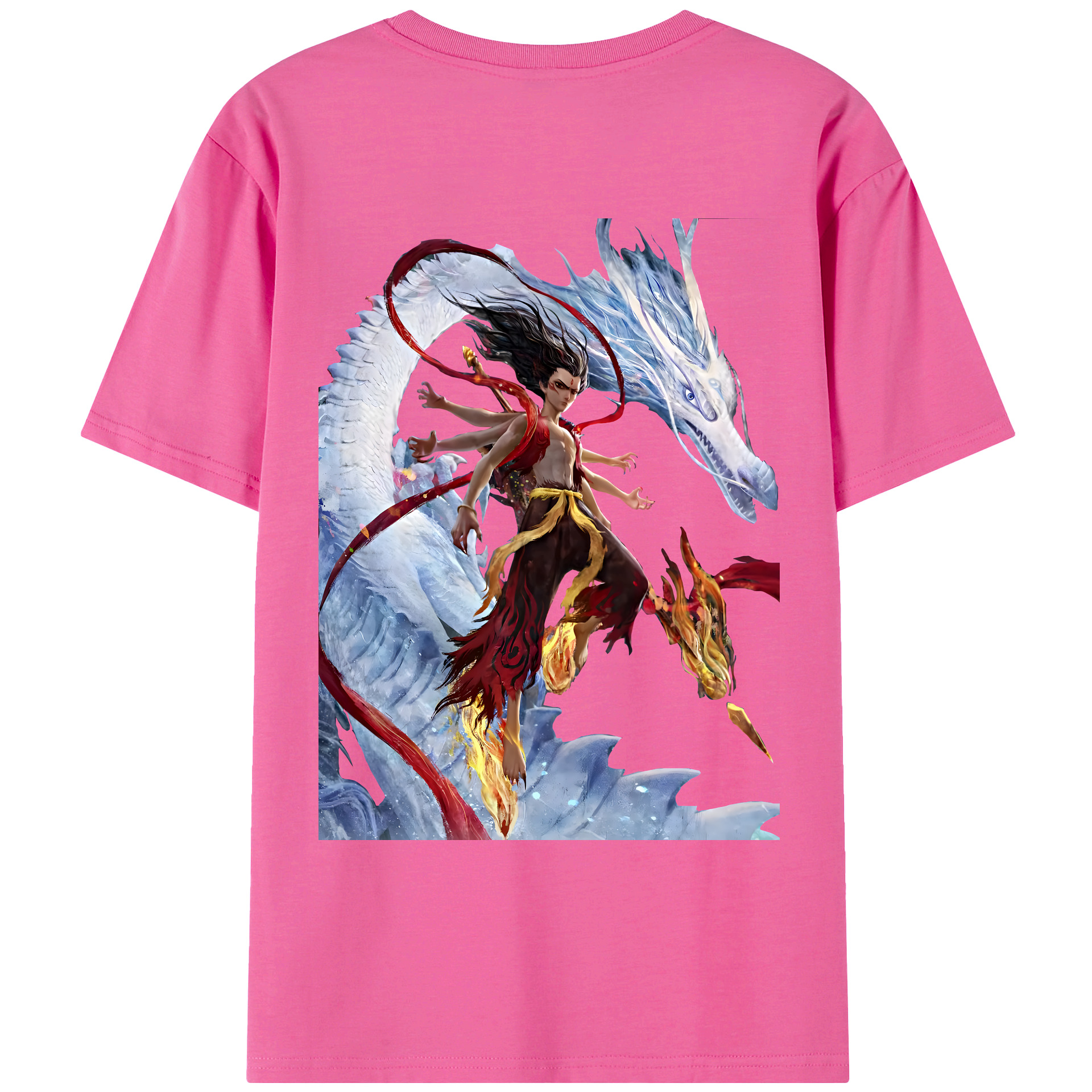 （画像用） Ne Zha 2 ナタ 魔童の大暴れ レディース半袖Tシャツ(バックプリント)